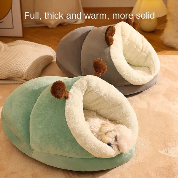 Warm Small Dog Kennel Bed Breathable Dog House Cute Slippers Shaped Dog Bed Cat Sleep Bag Foldable Washable Pet House pet items