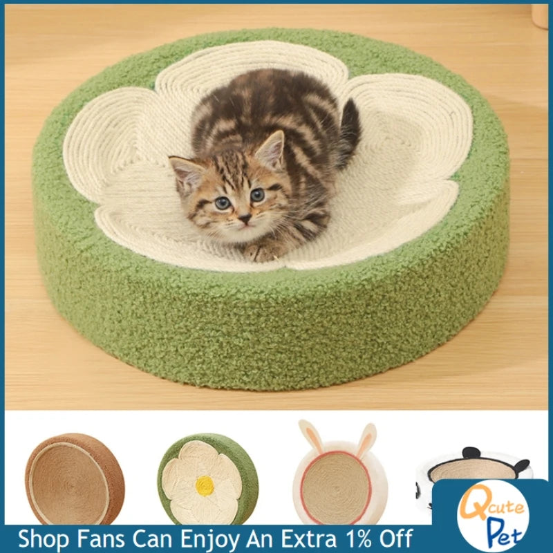 Cat Scratcher 2 In 1 Cat Anti Scratch Bed Cute Shape Cat Scratching Bed Round Cat Scratch Protection Paw Toy Gatos Accesorios