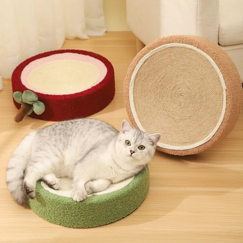 Cat Scratcher 2 In 1 Cat Anti Scratch Bed Cute Shape Cat Scratching Bed Round Cat Scratch Protection Paw Toy Gatos Accesorios