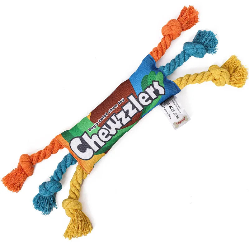 Puppy Dogs Toys Puppy colorful Cotton Chew Rope Knot Toy Durable Braided Dog Toys Dog Cleaning Teeth Braided Bone Rope