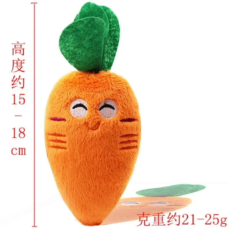 Orange Cute Puppy Pet Supplies Carrot Vegetables Shape Plush Chew Squeaker Sound Squeaky Interaction Dog Toys Gift Dog Accessor