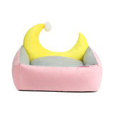 Removable Pet Cat Mat Puppy Dog Bed Soft Cute Moon Shape Dog Kennel Durable Couch Cover Bed for Dogs All-season Pet Mat