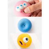 Latex Squeaky Dog Toy Ball 5.5x5.5x4cm Funny Face Soft Puppy Interactive Fetch Play Sound Balls Yellow