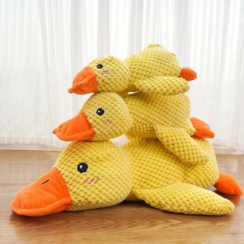 Pet Plush Toy Dog Calming Duck Stuffed Duck Toys Chew Toy Durable Squeaky for Puppy Pet Teeth Cleaning Chew Toy Pet Supplies