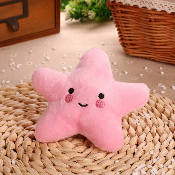 Pet Bite Squeaky Toys Smile Star Shape Cute Stuffed Toys for Dogs Puppy Biting BB Sound Chew Squeaker Plush Toy for Cats