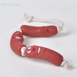 Dog Toys Funny Sausage Shape For Puppy Dog Chew Toys Interactive Training Bite-resistant Grinding Teeth Dogs Pet Supplies 1/3pcs