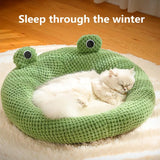 Cute Comfortable Pet Kennel Soft Cozy Pet Bed Ultra-soft Plush Frog-shaped Pet Bed Cozy Kennel for Cats Dogs Cute for Pet