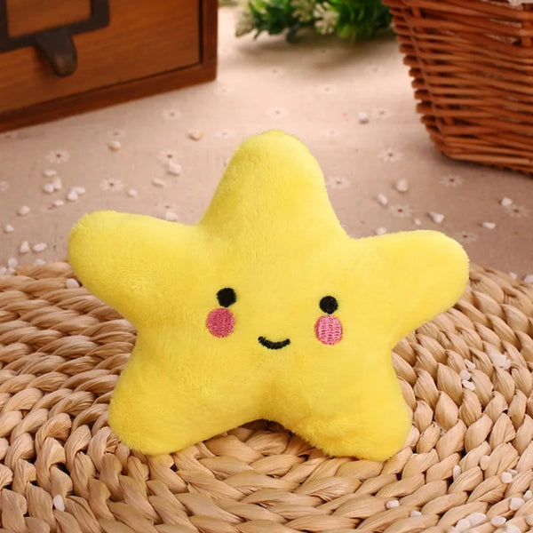 Pet Bite Squeaky Toys Smile Star Shape Cute Stuffed Toys for Dogs Puppy Biting BB Sound Chew Squeaker Plush Toy for Cats