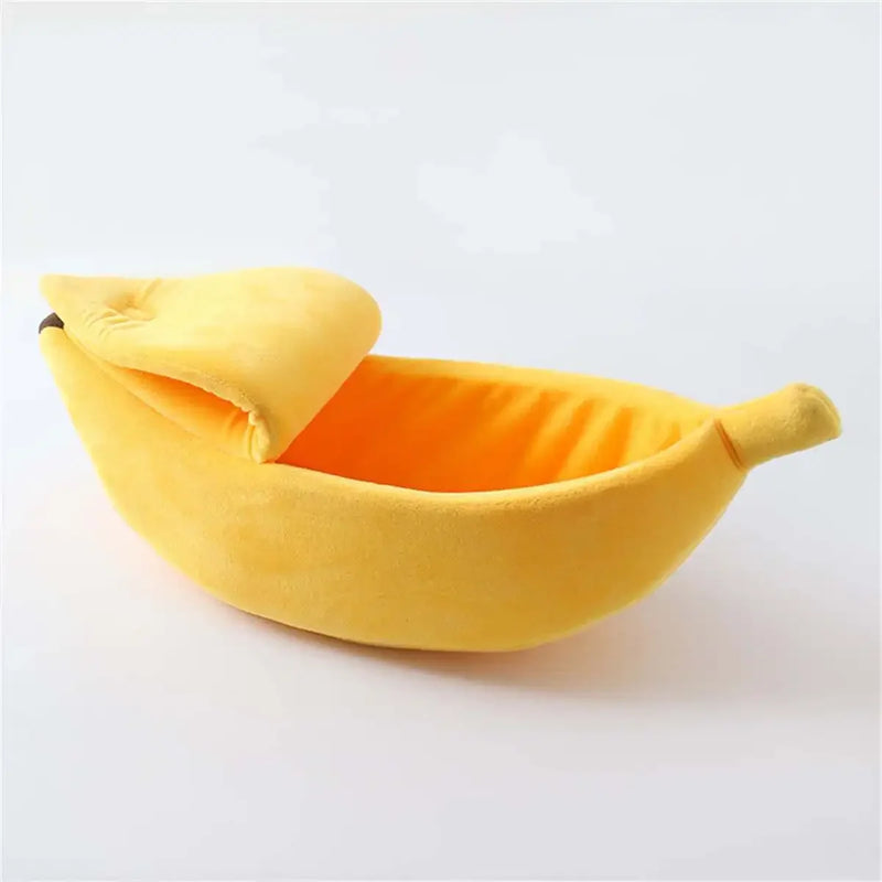 Dog Cushion Cat Supplies Funny Banana Shape Cat Bed House Cute Cozy Cat Mat Soft Fluffy Warm Durable Portable Pet Basket Kennel