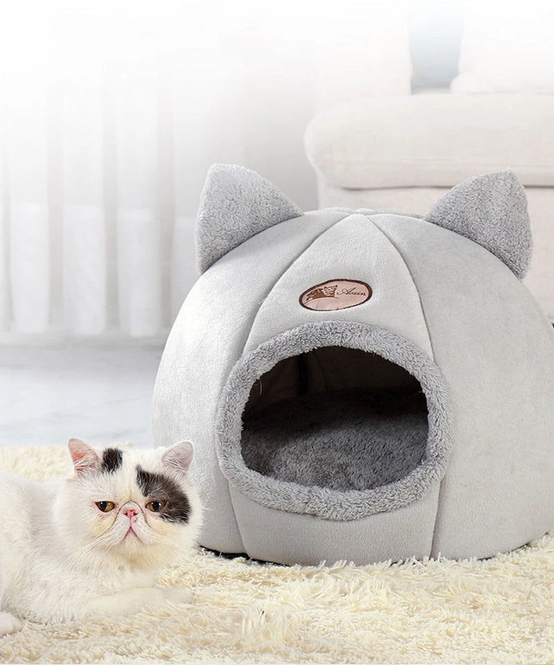 Cozy Cave Deep Sleep Comforable And Warm Bed House Nest Kennel Comfy Pet Nice Litte Pet Bed With Cute Cave Design Pet Cat House