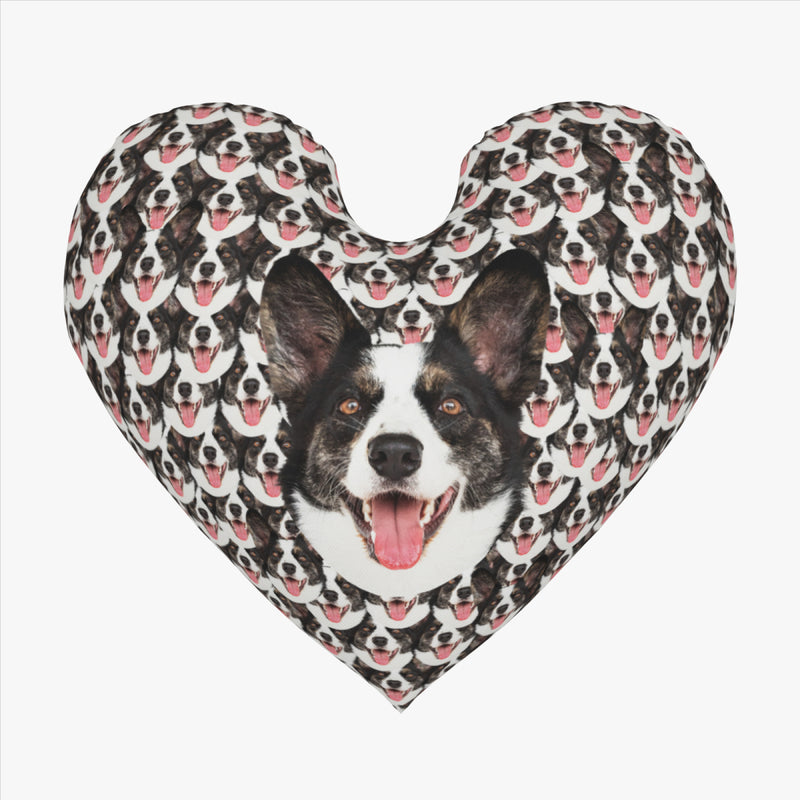 Custom Face Seamless Heart Pillow Throw Pillows Your Pet On a Pillow Pet Face Pillow