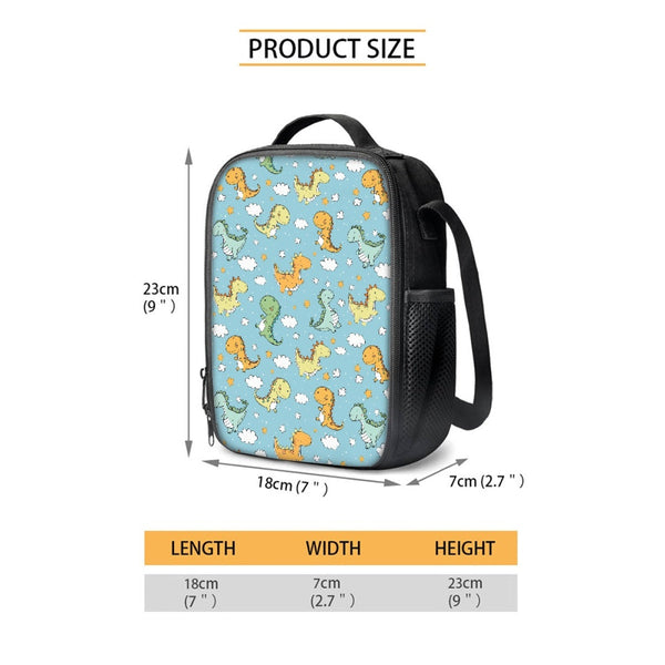 Kids Insulated Lunch Tote Portable Reusable Lunch Bag Fits Lunch Box & Water Bottle