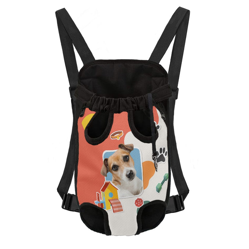 Custom Face Cartoon Pet Backpack Carrier For Medium Dogs Cats Personalized Travel Bag