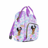 Custom Name Purple Diaper Bag Backpack Kid's School Bag