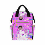 Custom Face Purple Unicorn Diaper Bag Backpack Kid's School Bag