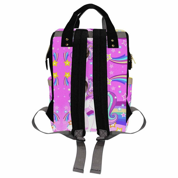 Custom Face Purple Unicorn Diaper Bag Backpack Kid's School Bag