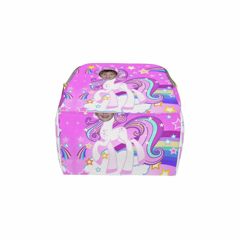 Custom Face Purple Unicorn Diaper Bag Backpack Kid's School Bag