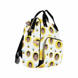 Custom Face Sunflower Bee Diaper Bag Backpack Kid's School Bag