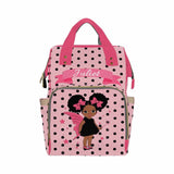 Custom Name Pink Diaper Bag Backpack Kid's School Bag