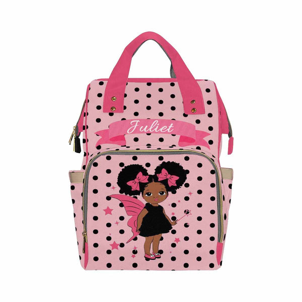 Custom Name Pink Diaper Bag Backpack Kid's School Bag