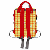 Custom Name Yellow Lattice Diaper Bag Backpack Kid's School Bag