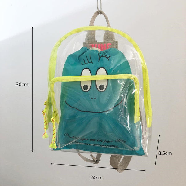 【Letters are limited to 9】Custom Name Cute Jelly Bag Baby PVC Transparent Backpacks Schoolbag Beach Swimming