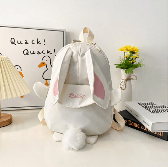 Custom Personalized Embroidered Rabbit Bag with Name Backpack for Kids Birthday Gift Back To School Gifts