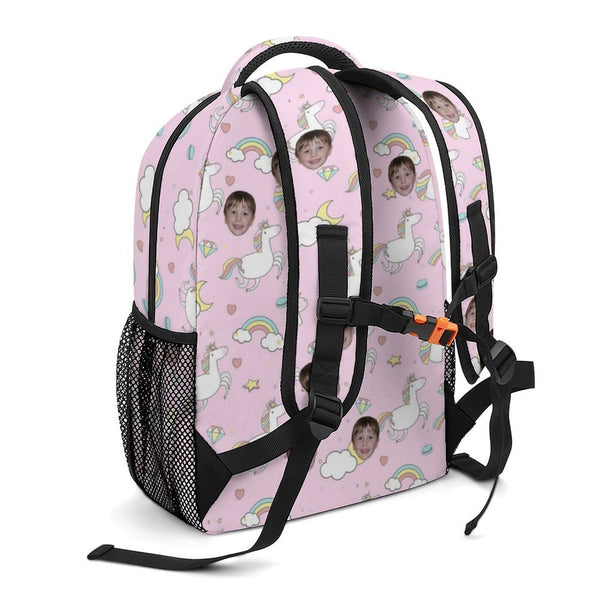 Custom Face Rainbow Horse Children's Backpack