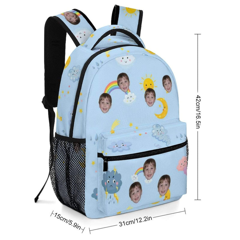 Custom Face Rainbow Sun Moon Children's Backpack