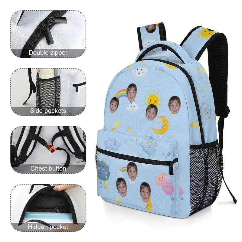 Custom Face Rainbow Sun Moon Children's Backpack