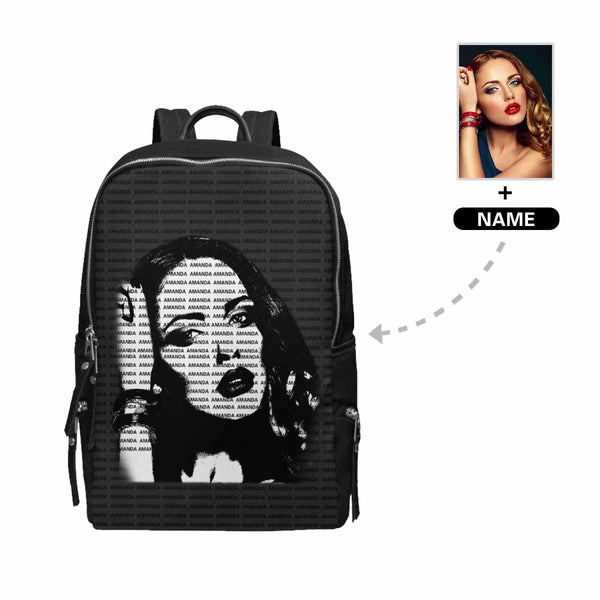 Custom Face&Name Portrait School Bag