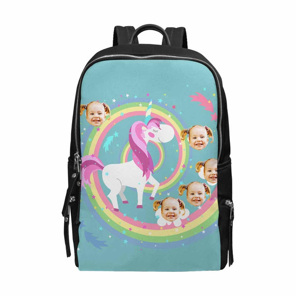 Custom Face Rainbow & Star School Bag