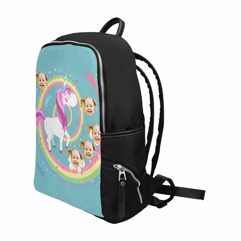 Custom Face Rainbow & Star School Bag