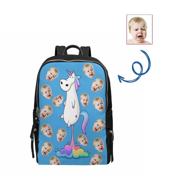 Custom Face Unicorn School Bag