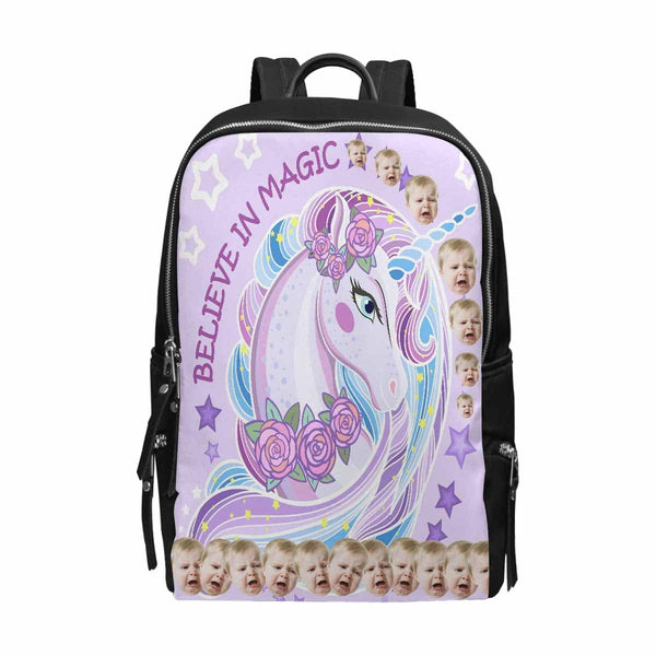 Custom Face Unicorn School Bag