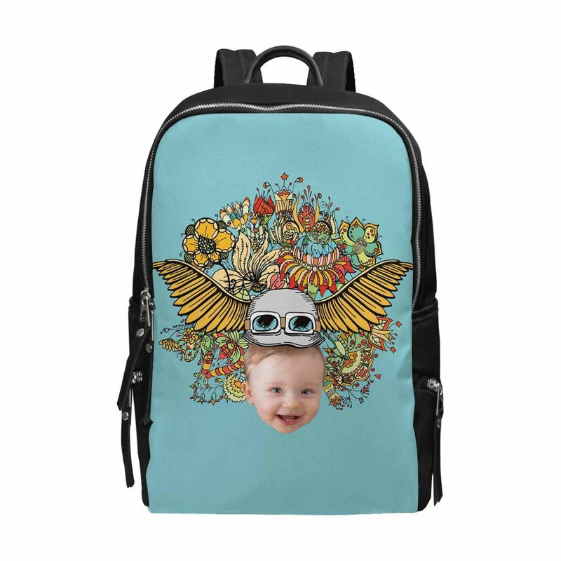 Custom Face Wing Flower School Bag