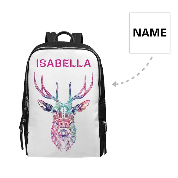 Custom Name Color Moose School Bag