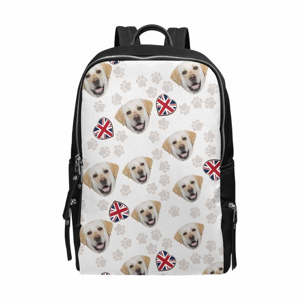 Custom Pet Face Flag Love School Bag