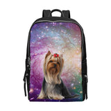 Custom Pet Photo Purple Galaxy School Bag