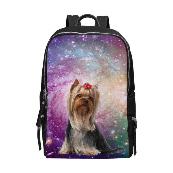 Custom Pet Photo Purple Galaxy School Bag