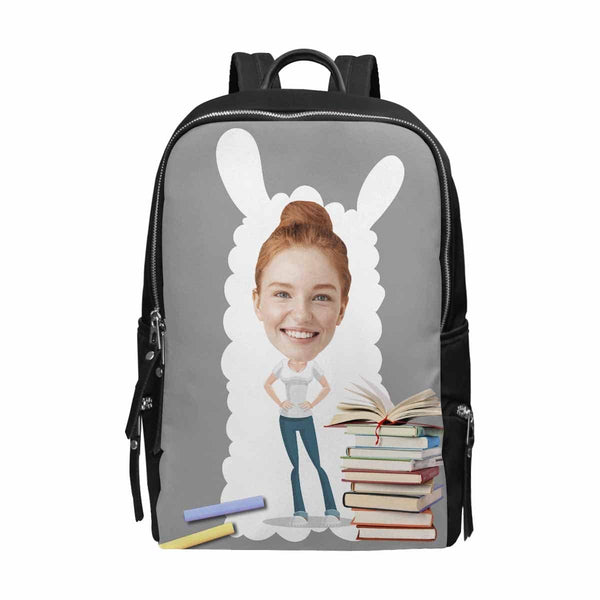 Custom Teacher Face Books School Bag