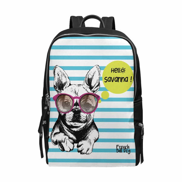 Custom Text Pet Face School Bag