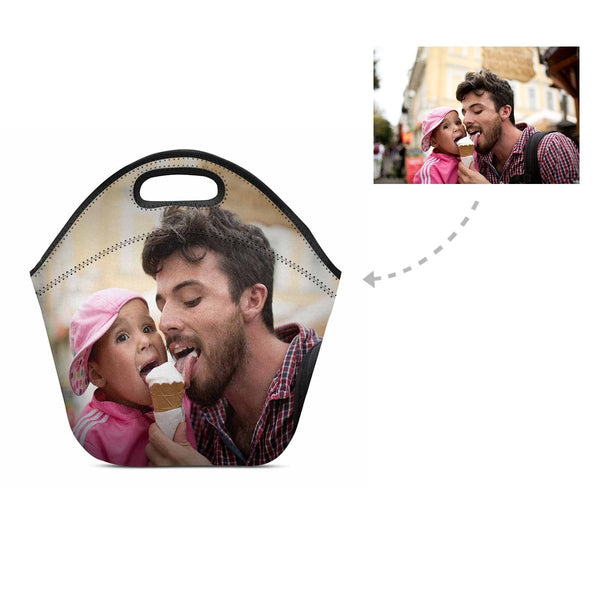 Custom Custom Dad & Kid Photo Neoprene Lunch Bag - YesCustom