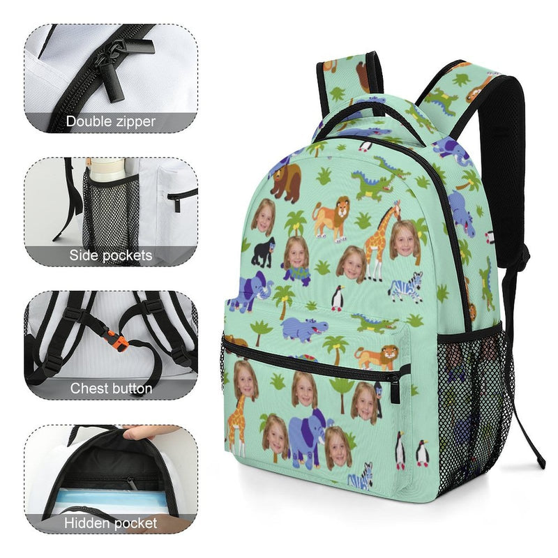 Custom Custom Face Animals Children's Backpack - YesCustom