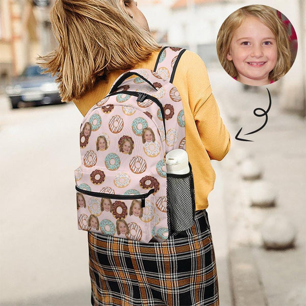 Custom Custom Face Donuts Children's Backpack - YesCustom