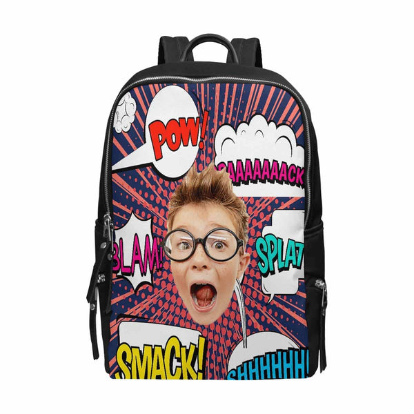 Custom Custom Face Excited Schoolboy School Bag - YesCustom