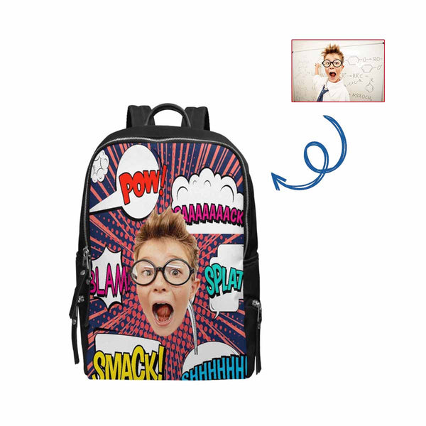 Custom Custom Face Excited Schoolboy School Bag - YesCustom