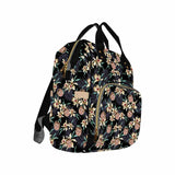 Custom Custom Face Flower Black Diaper Bag Backpack Kid's School Bag - YesCustom