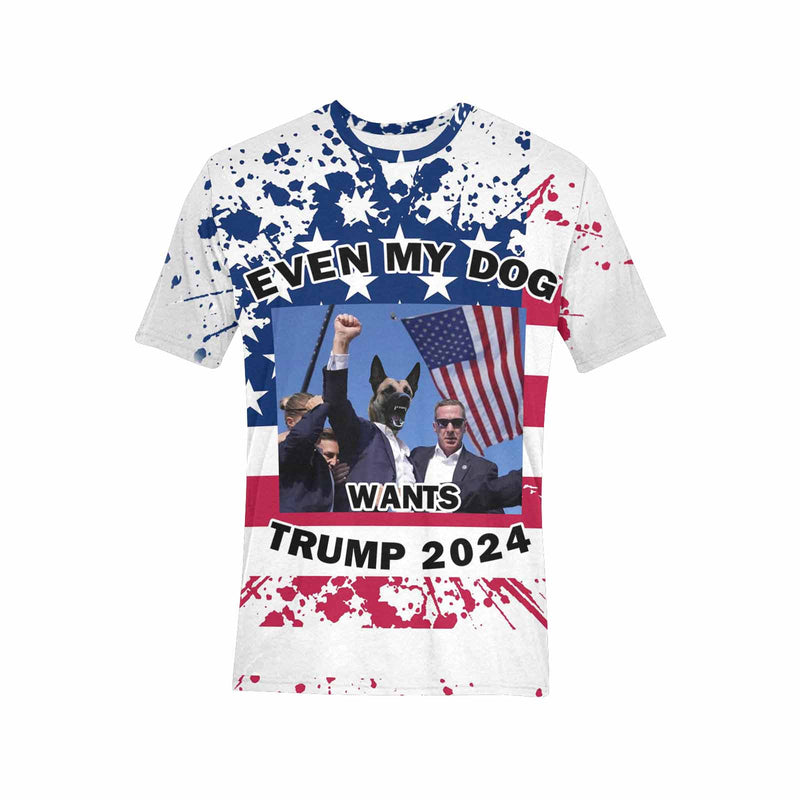 【Made In USA】Custom Pet Face 2024 Survived Shot At Election Trump T-Shirt Personalized Election Tee for Pet Lovers