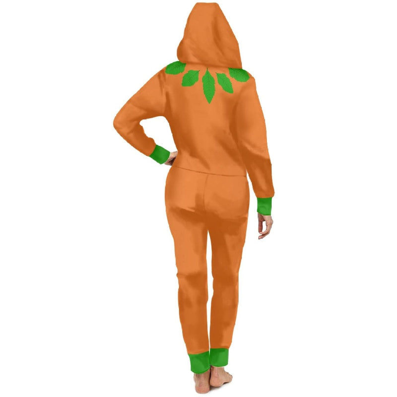 Halloween Custom Name Pumpkin Family Hooded Onesie Jumpsuits with Pocket Personalized Zip One-piece Pajamas for Adult kids